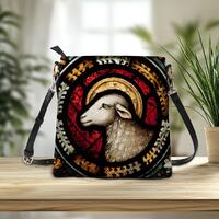 Forest Creatures Crossbody Bag: Owl, Raven, Moth - Dark Cabin Hobo Bag