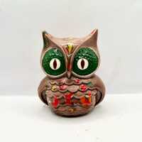 Retro Ceramic Owl Candle Holder: Collectible Tealight Figurine