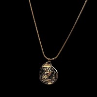 Gold Owl Coin Necklace: Vintage Greek Talisman Pendant