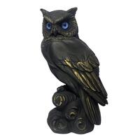 Owl Of Athena Statue Black Alabaster Figurine Greek Wisdom Symbol Sculpture