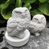 Handmade Concrete Owl Sculpture: Eco-Friendly Cement Garden Art