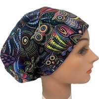 Owls Surgical Scrub Cap: Euro Boho Bouffant Style