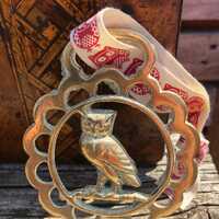 Vintage Collectable Horse Brass Decoration With Owl Detail