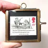 Mini-Framed British Postage Stamp: The Owl and the Pussy-cat, Edward Lear