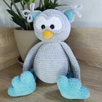 Cuddly Crochet Owl Plush Toy, Colorful Amigurumi Owl Bird, Baby Baptism Gift, Owl Soft Stuffed Toy F
