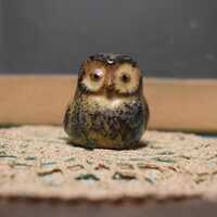 Vintage MCM Owl / Mini Ceramic Pottery Owl / Collectable Mini Owl / Made in Japan