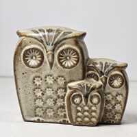 Vintage Ceramic Owl Family Figurine |