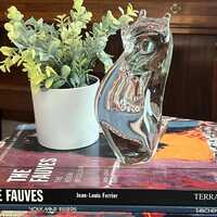 Roberto Moretti Signed Large Clear Glass Owl