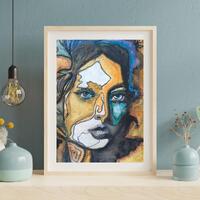Shaman and Owl Watercolor Portrait: Mystical Female Art, Sacred Decor (A5 Original Painting)