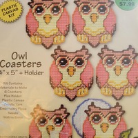 Design Works Owl Coasters Plastic Canvas Kit FREE SHIPPING. Good Condition. Good for ornaments as we