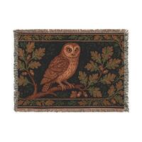 Cozy Owl Woven Blanket - Perfect for Home D&eacute;cor, Gifts, Fall Cozy Nights, Wildlife Lovers, Wa