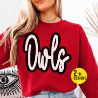 Owls Png, Trendy Owls Mascot Png, Retro Owls, Owls Mama Shirt Design, Game Day Png, Owls Mascot Digi