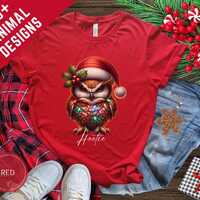 Custom Owl Christmas Shirt, Animal Christmas Lights Sweatshirt, Personalized Owl Tshirt, Funny Owl B
