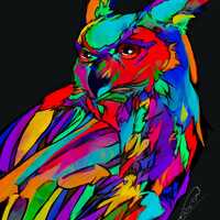 Vibrant Horned Owl