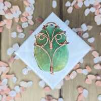 Wire Wrapped Owl Pendant: Natural Agate Gemstone, Green Boho Jewelry