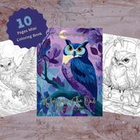 Owl Coloring Pages for Adults, Spirit Animal Coloring Book PDF, Printable Owl Line Art, Mystical For