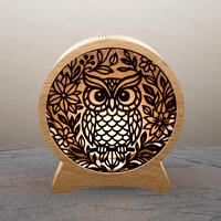 Layered Owl Lantern SVG – Woodland Light Box Template for Laser Cut