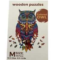 Owl Wooden Jigsaw Puzzles for Adult Original Wooden Jigsaw Puzzles Animal Shape 155 Pcs 6.5" x 