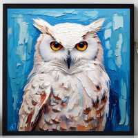 Owl Painting ORIGINAL ART on Canvas Custom Order Textured Oil Artwork Animal Wall Decor Impasto  Uni