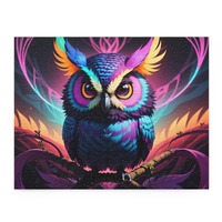 Vibrant Owl Puzzle (120, 252, 500-Piece) | Colorful Decor, Gift for Nature Lovers, Educational Toy, 