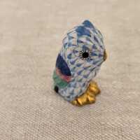 Herend fishnet blue owl porcelain Figurine