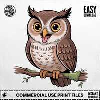 Cute Owl Clipart, Cartoon Owl Clipart, Nursery Clipart, Kids Room Decor, Baby Shower Clipart, Cute A