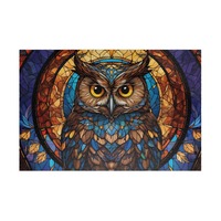 Stained Glass Owl Puzzle 1014 Pieces,  Glossy Fantasy Jigsaw for Adults, Large Puzzle Gift