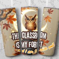 Wise Owl Teacher Tumbler Wrap PNG | Halloween 20oz Straight and Tapered | Digital Download