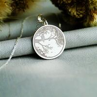 Owl Pendant Necklace: Sterling Silver Wisdom Bird, Forest Spirit