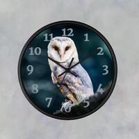 Barn Owl Wall Clock: Nature Home Decor, Bird Lover Gift