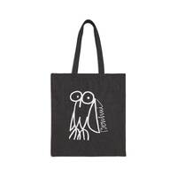 Owl Cotton Canvas Tote Bag: Artist Logo Design, Nature Lover Gift