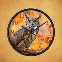 Great Horned Owl Wall Clock, Woodland Decor, Nature Lover Gift, Animal Themed Clock, Unique Home Acc