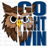 Go Fight Win Owls png, Owls png, School Spirit, Owls Mascot, Digital Design, DTF, Sports Sublimation