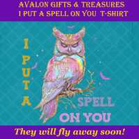 I Put A Spell On You Owl T-Shirt | Mystical Iridescent Owl Graphic Tee | Witchy Halloween Shirt | Pa