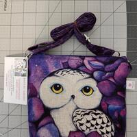 SUSTAINABLE WEAR, Quilted Cross Body OWL Bag. W-2" L-7" H-6.5"