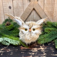 12.5 Inch, Winter Chalet Flying Owl, Wreath Attachment, Christmas Tree decor, Winter Decor