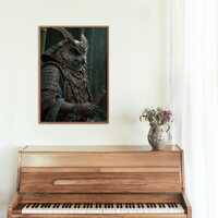 Owl Sensei of the Night Wind - Samurai Owl Warrior Poster, Anthropomorphic Animal in Katana Armor, J