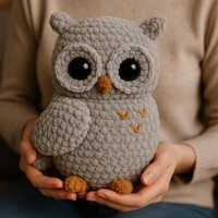 Crochet Owl Pattern PDF • Amigurumi Owl Plush Toy Soft Yarn Owl Tutorial • Easy Crochet An