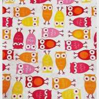 Urban Zoologie Owls fabric by Ann Kelle for Robert Kaufman Red Pink Orange Fall Autumn Fabric 7687 ~