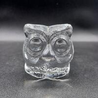 Skruf Sweden Crystal Owl Figurine, #434, Designed by Lars Hellsten