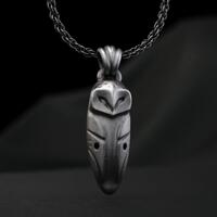 Sterling Silver Owl Necklace, Minimalist Small Pendant (Dainty Layering Jewelry)