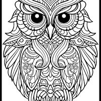 Owl Coloring Book Printable | Digital Download PDF | Adult & Kids Coloring Pages | Relaxation Mi