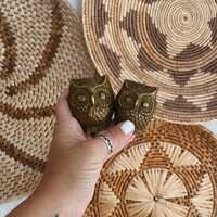 Vintage Brass Owl Figurines &bull; Set of 2