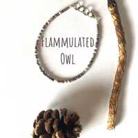 Flammulated Owl - one strand, glass bead bracelet