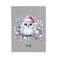 Personalized Owl Blanket: Cozy Velveteen Throw, Holiday Home Decor