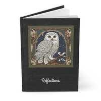 Art Nouveau Snowy Owl - Personalized Ruled Line Notebook - Journaling Diary - Hardcover Journal - Ow