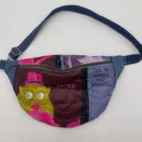 Trader Joe’s Perky Owl Bag Crossbody – Upcycled Denim Strap, Animal Tote Purse, Eco-Frie
