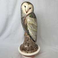 Handmade Ceramic Owl Sculpture – "Life" – 47cm Decorative Figurine – Tra