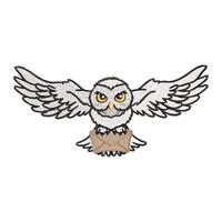 Snowy Owl with Magic Letter Machine Embroidery Design | Flying Owl Wizard Post Pattern | Instant Dow