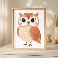 Cute Owl Boho Printable Wall Art Kids Room Nursery Playroom Wall Art Night Time Sleep